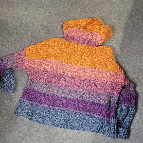 TRIBAL JEANS colourful chunky knit turtleneck sweater size XL - Picture 3 of 5